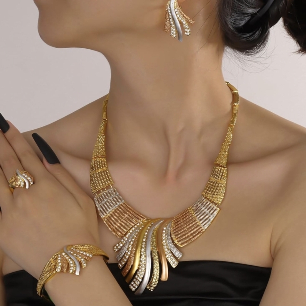 Gold and Silver Statement Necklace